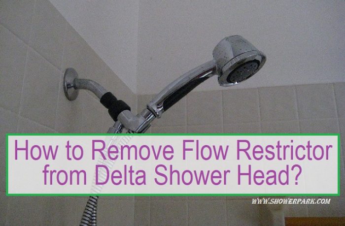 how to remove flow restrictor from delta shower head